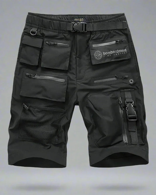 Shorts Utilitaires Urbains Polyvalents - shorts pour aventures urbaines - Shorts Utilitaires Urbains en Noir pour Actifs