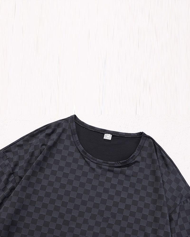Haut d'été à motif damier élégant