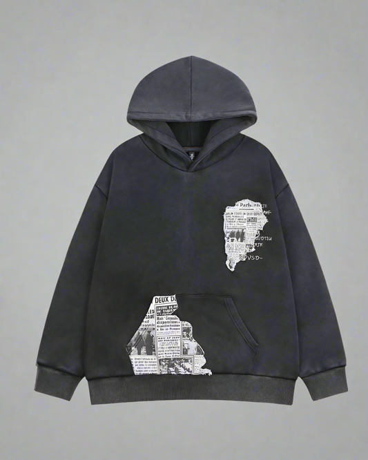 “Sweat à capuche graphique crâne tendance” - sweat urbain - Sweat à capuche graphique crâne élégant et tendance