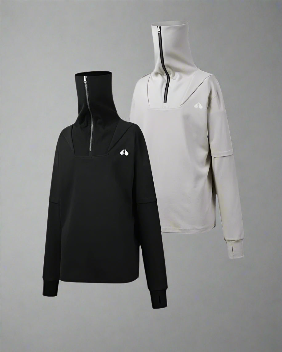 Sweat à Capuche Haut Col Toutes Saisons -  sweat en coton et polyester - Sweat à Capuche Haut Col Confortable pour le Plein Air