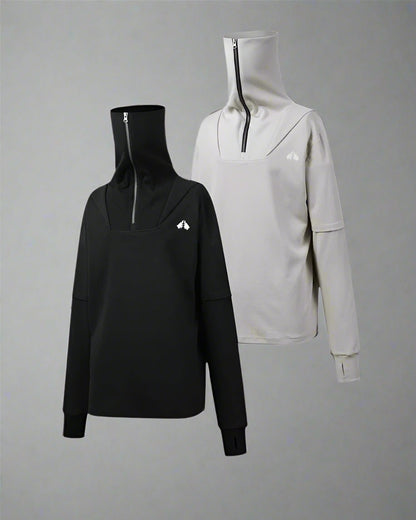 Sweat à Capuche Haut Col Toutes Saisons -  sweat en coton et polyester - Sweat à Capuche Haut Col Confortable pour le Plein Air