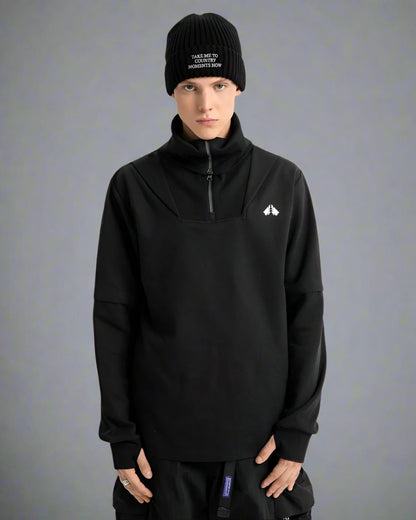 Sweat à Capuche Haut Col Toutes Saisons -  sweat en coton et polyester - Sweat à Capuche Haut Col Confortable pour le Plein Air