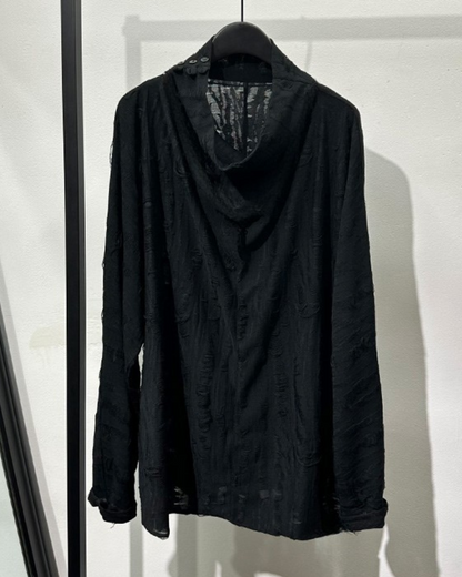 Sweat à Col Montant Chic Effet Usé -  style rugueux - Sweat à Col Montant Chic au Style Usé et Confortable