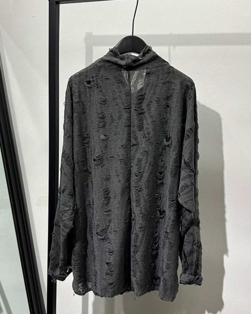 Sweat à Col Montant Chic Effet Usé -  sweat pour hommes - Sweat à Col Montant Chic au Style Usé et Confortable