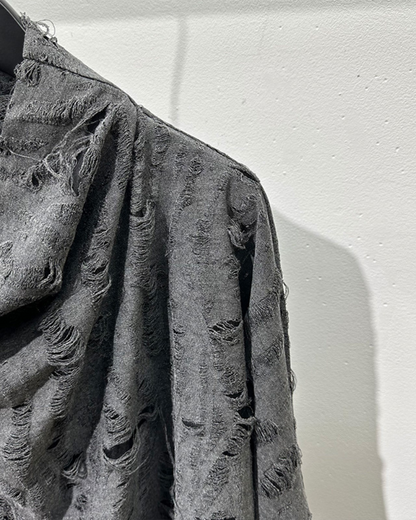 Sweat à Col Montant Chic Effet Usé -  vêtements streetwear - Sweat à Col Montant Chic au Style Usé et Confortable