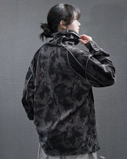 Sweat à col roulé Tie-Dye Vibrant -  techwear - Sweat à col roulé tie-dye unisexe moderne et confortable