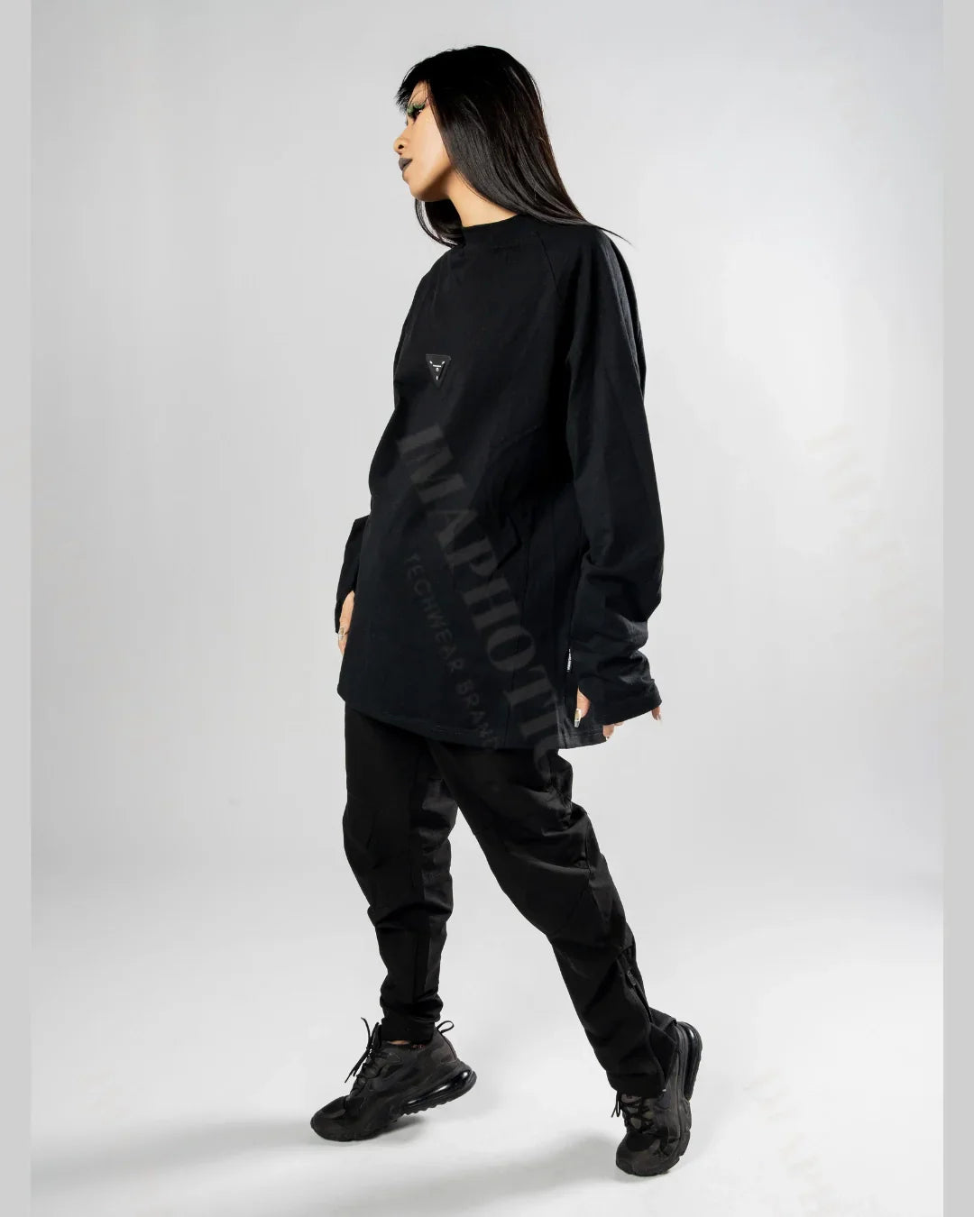 Sweat-shirt Chic à Manches Longues pour Tous les Jours -  trou pour le pouce - Sweat-shirt Chic à Manches Longues pour un Confort Quotidien