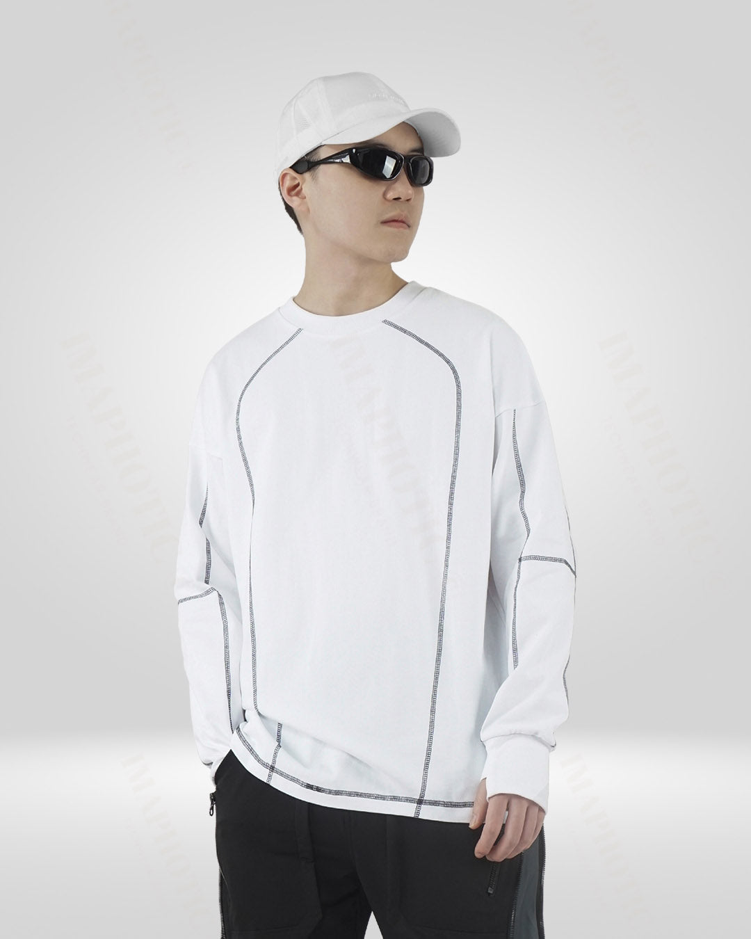 Sweat-shirt classique en coton blanc -  confort - Sweat-shirt classique en coton blanc pour homme