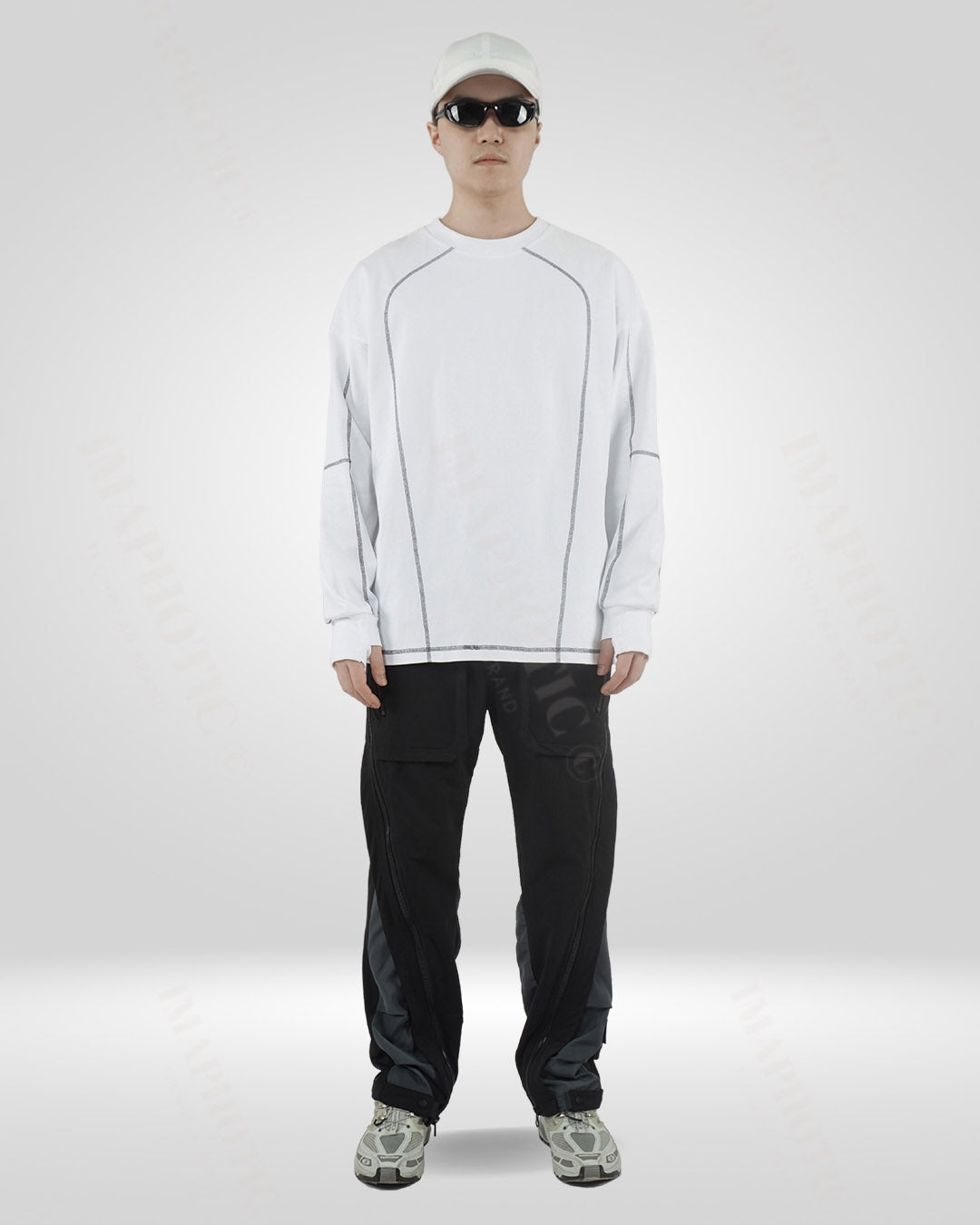 Sweat-shirt classique en coton blanc -  décontracté - Sweat-shirt classique en coton blanc pour homme