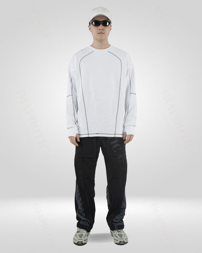 Sweat-shirt classique en coton blanc -  décontracté - Sweat-shirt classique en coton blanc pour homme