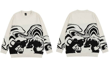 Sweater noir avec crâne -  crâne - Pull noir avec crâne pour un look hivernal tendance
