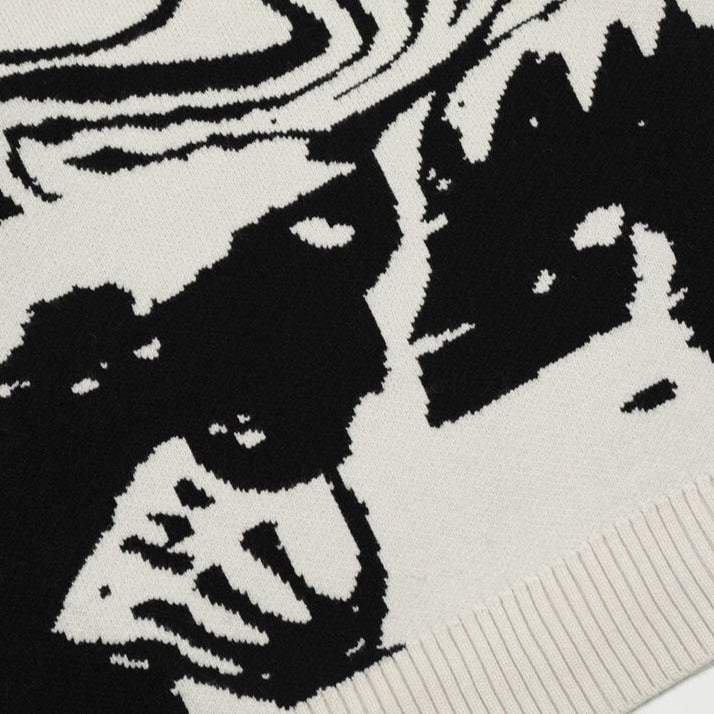 Sweater noir avec crâne -  mode - Pull noir avec crâne pour un look hivernal tendance