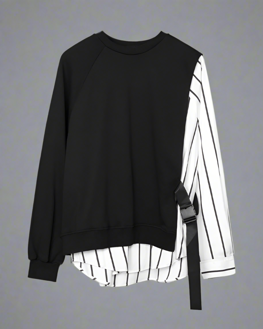 Sweatshirt avec Détails en Ruban Vibrant -  techwear - Sweatshirt Confortable avec Détails en Ruban