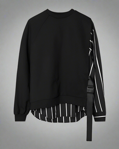 Sweatshirt avec Détails en Ruban Vibrant -  vêtements techwear - Sweatshirt Confortable avec Détails en Ruban