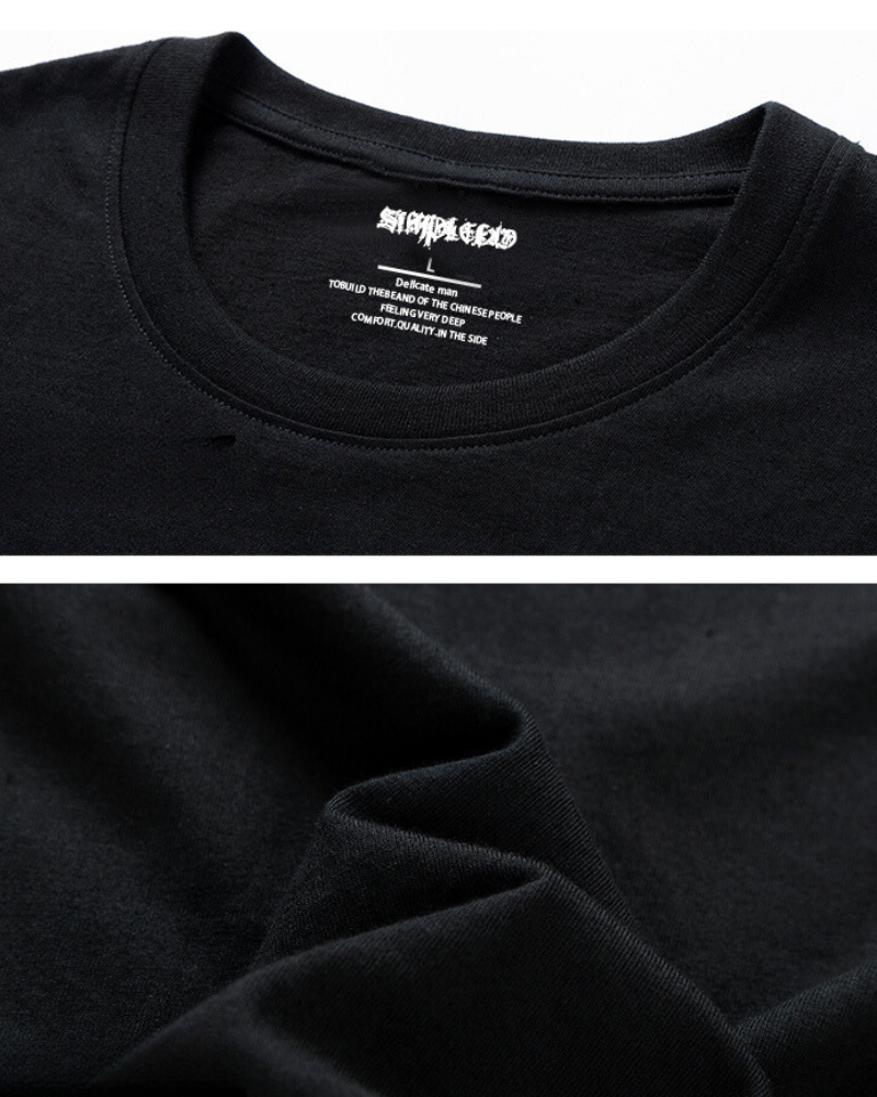 Sweatshirt Crewneck Inspiré de la Galaxie -  techwear - Sweatshirt Crewneck Inspiré de la Galaxie en Noir