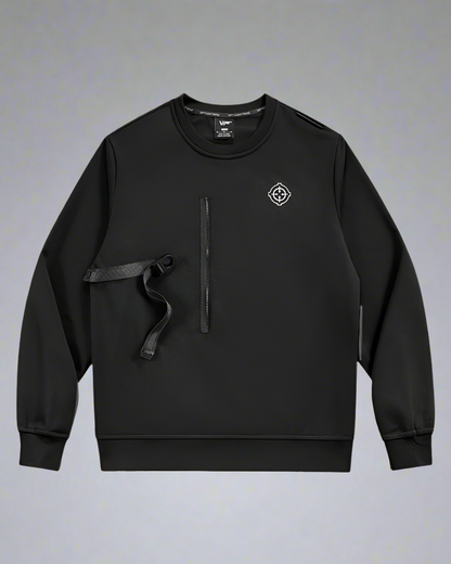 Sweatshirt Tactique Ultime - sweatshirt noir élégant - Sweatshirt Tactique Inspiré du Cyberpunk pour Homme