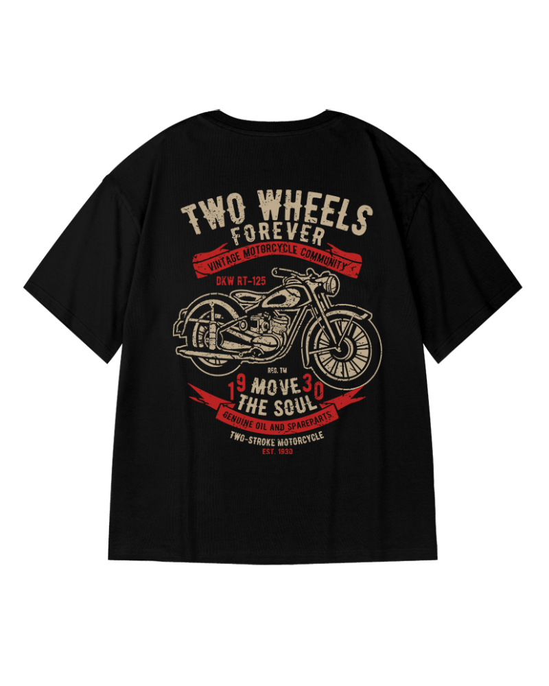 T-shirt Biker Oversized Audacieux -  t-shirt noir - T-shirt oversized biker confortable et stylé