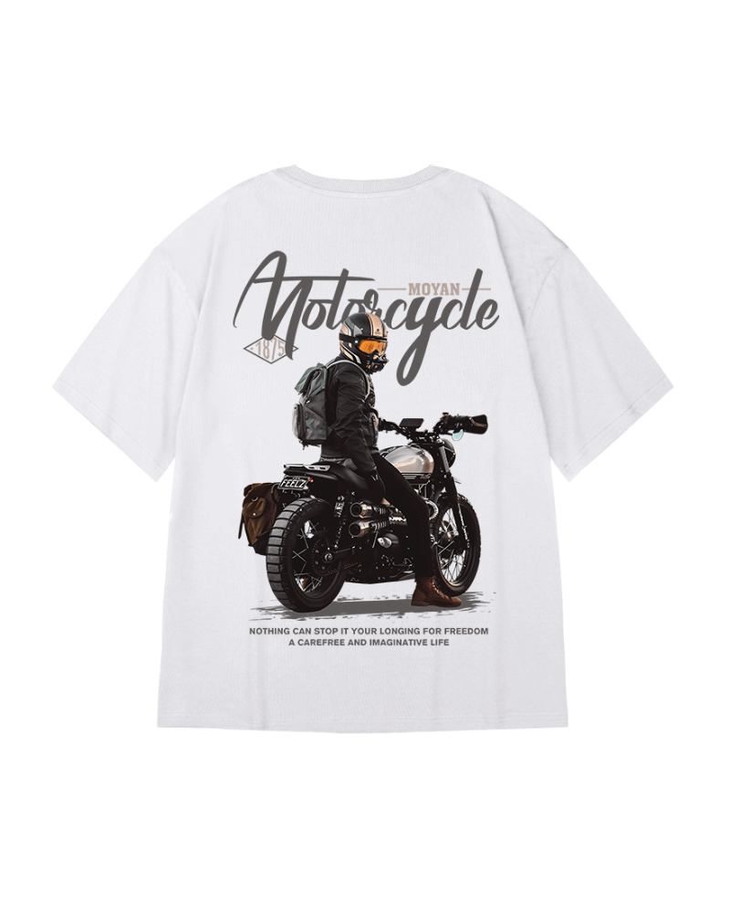 T-shirt Biker Oversized Intrépide -  vêtements confortable - T-shirt Biker Oversized au Style Urbain