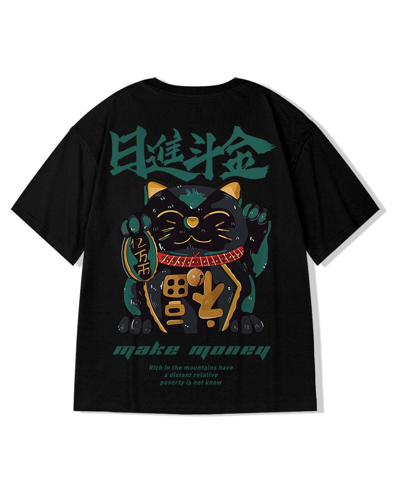 T-Shirt Chanceux Chic -  surdimensionné - T-Shirt Graphique Surdimensionné pour un Style Décontracté