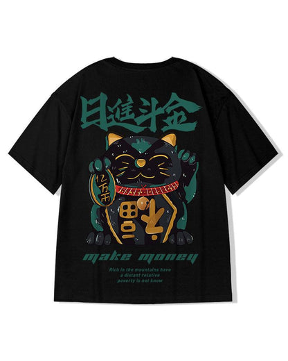 T-Shirt Chanceux Chic -  surdimensionné - T-Shirt Graphique Surdimensionné pour un Style Décontracté