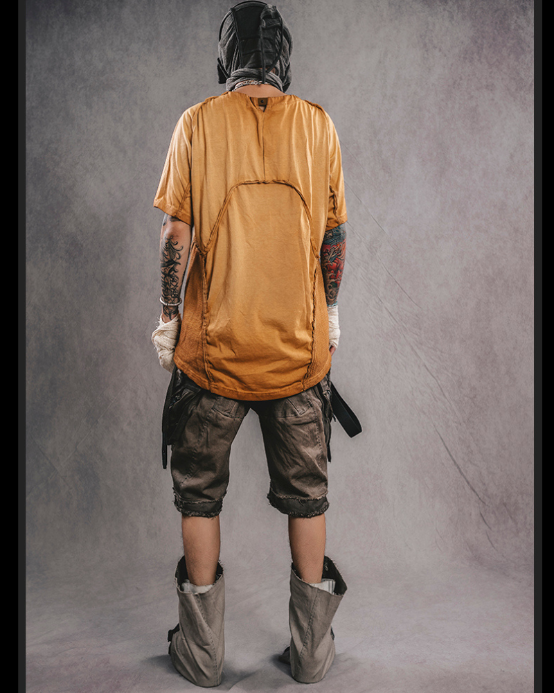 T-shirt Court Design Chic Bat -  coton - T-shirt court chic en coton orange pour un look moderne