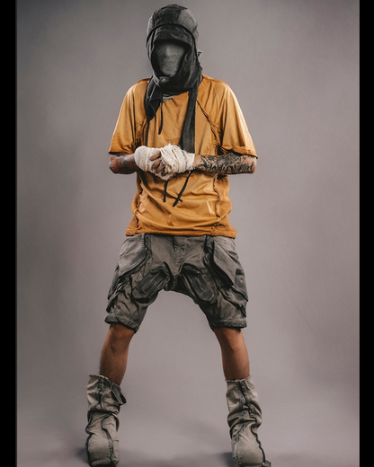 T-shirt Court Design Chic Bat - vêtements élégants - T-shirt court chic en coton orange pour un look moderne