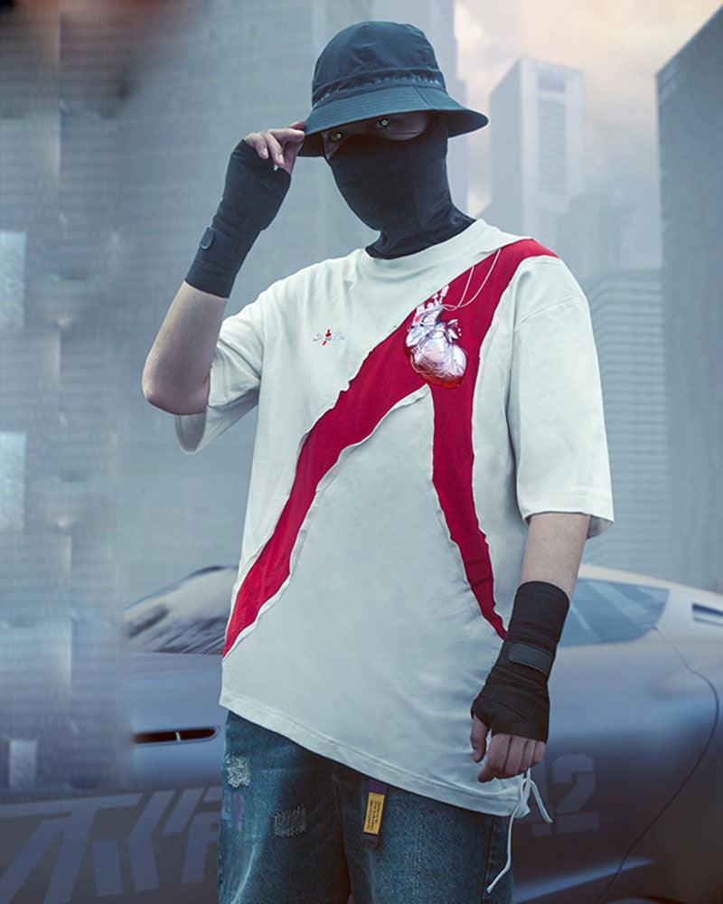 T-shirt Cœur Mécanique Futuriste -  style urbain - T-shirt Cœur Mécanique au Style Cyberpunk