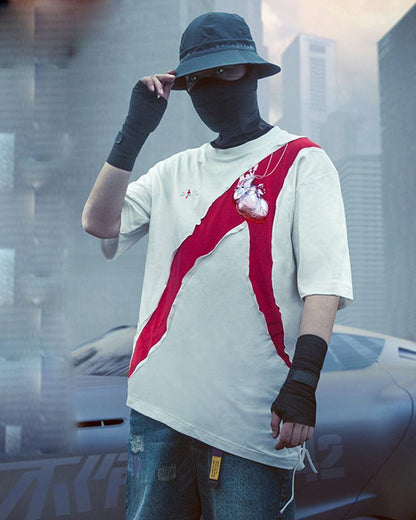 T-shirt Cœur Mécanique Futuriste -  style urbain - T-shirt Cœur Mécanique au Style Cyberpunk