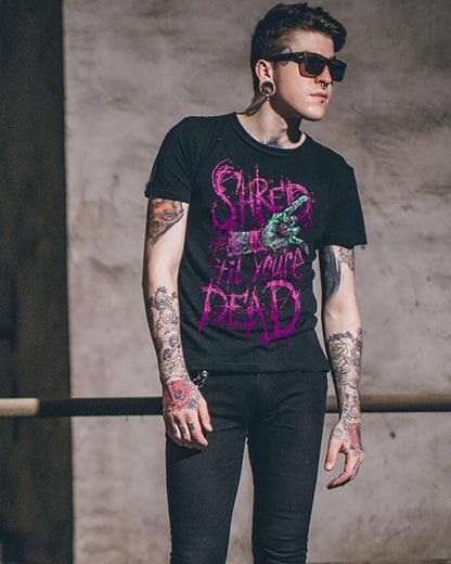 T-shirt de Moto Gothique Rebel Spirit -  moto - T-shirt de Moto Gothique en Noir pour un Style Unique