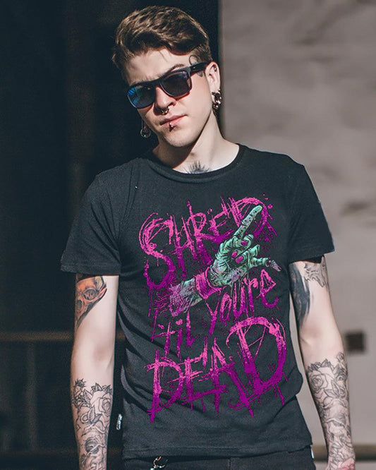 T-shirt de Moto Gothique Rebel Spirit - t-shirt gothique - T-shirt de Moto Gothique en Noir pour un Style Unique