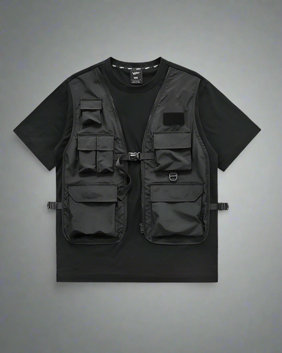 T-shirt de Performance Dynamique à Couches - t-shirt techwear - T-shirt de Performance Dynamique avec Design Unique