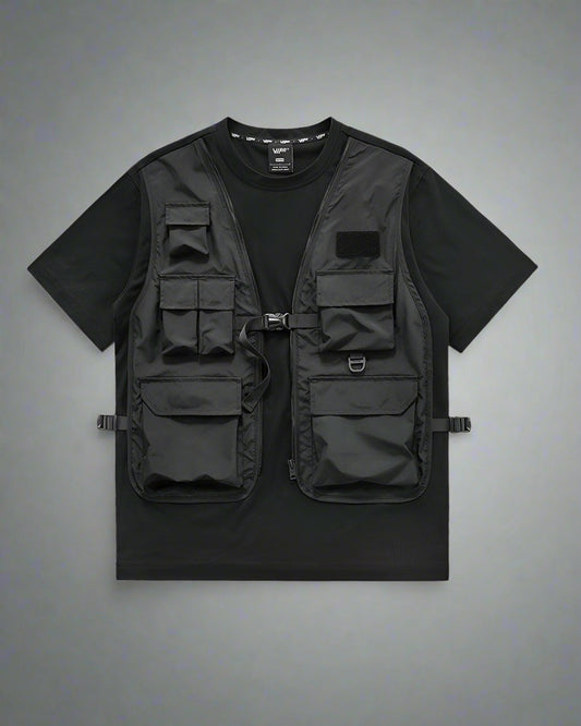 T-shirt de Performance Dynamique à Couches - t-shirt techwear - T-shirt de Performance Dynamique avec Design Unique