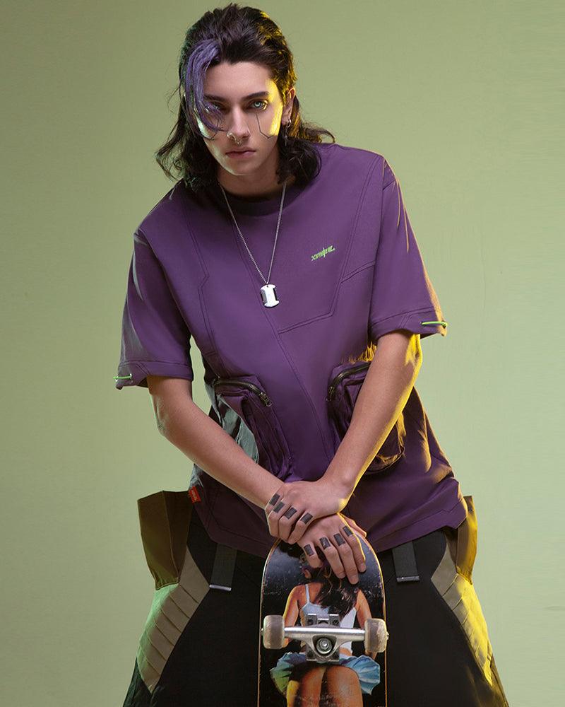 T-shirt de Poche Cyberpunk Révolutionnaire - t-shirt - T-shirt Cyberpunk en Coton pour un Style Urbain