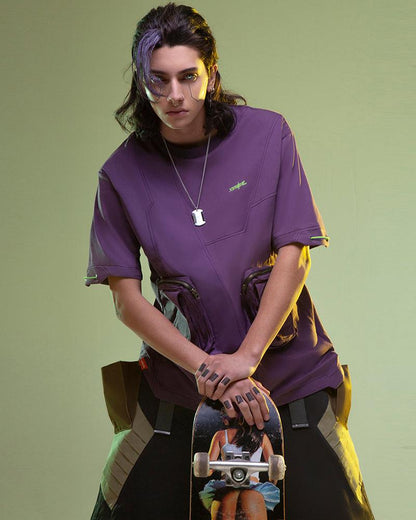 T-shirt de Poche Cyberpunk Révolutionnaire - t-shirt - T-shirt Cyberpunk en Coton pour un Style Urbain