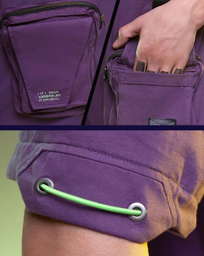 T-shirt de Poche Cyberpunk Révolutionnaire -  techwear - T-shirt Cyberpunk en Coton pour un Style Urbain