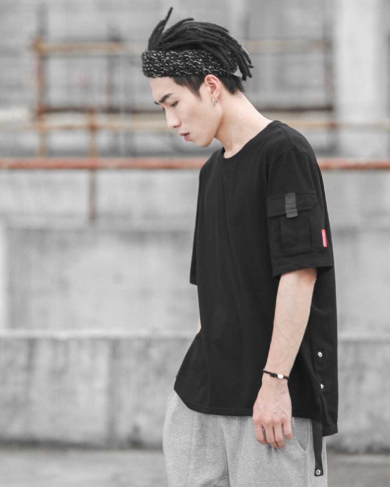 T-Shirt de Poche Prêt à Explorer -  noir - T-Shirt Techwear avec Poche Pratique et Style