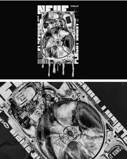 T-shirt en Coton City Spirit -  noir - T-shirt en coton noir style techwear et futuriste