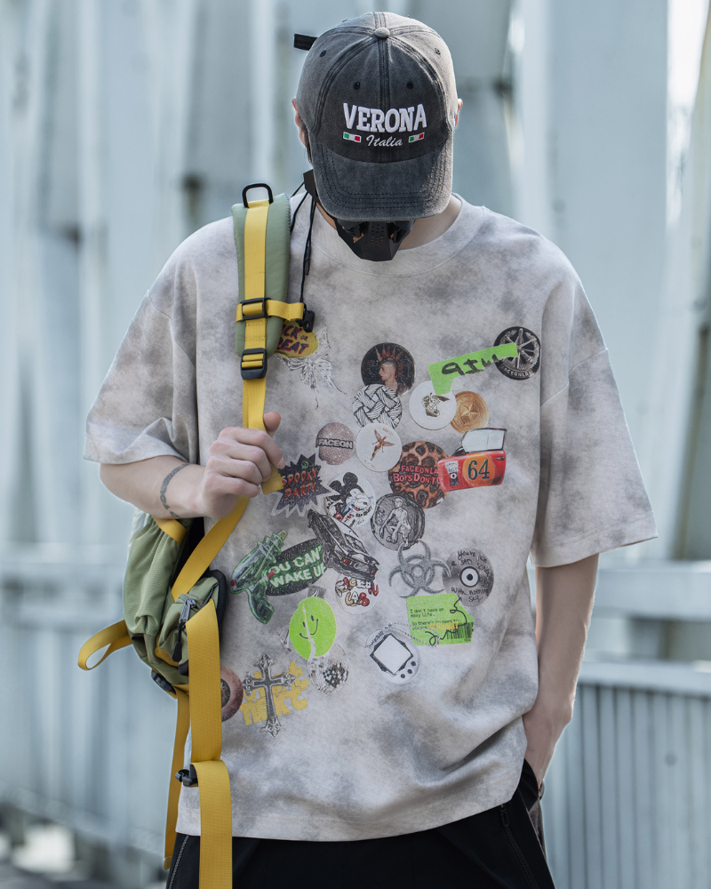 T-shirt Graffiti Vibes Urbaines -  mode de rue - T-shirt Graffiti Vibes Urbaines au style décontracté