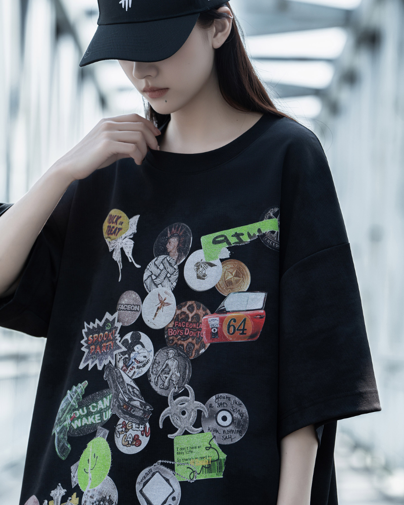 T-shirt Graffiti Vibes Urbaines -  mode urbaine - T-shirt Graffiti Vibes Urbaines au style décontracté