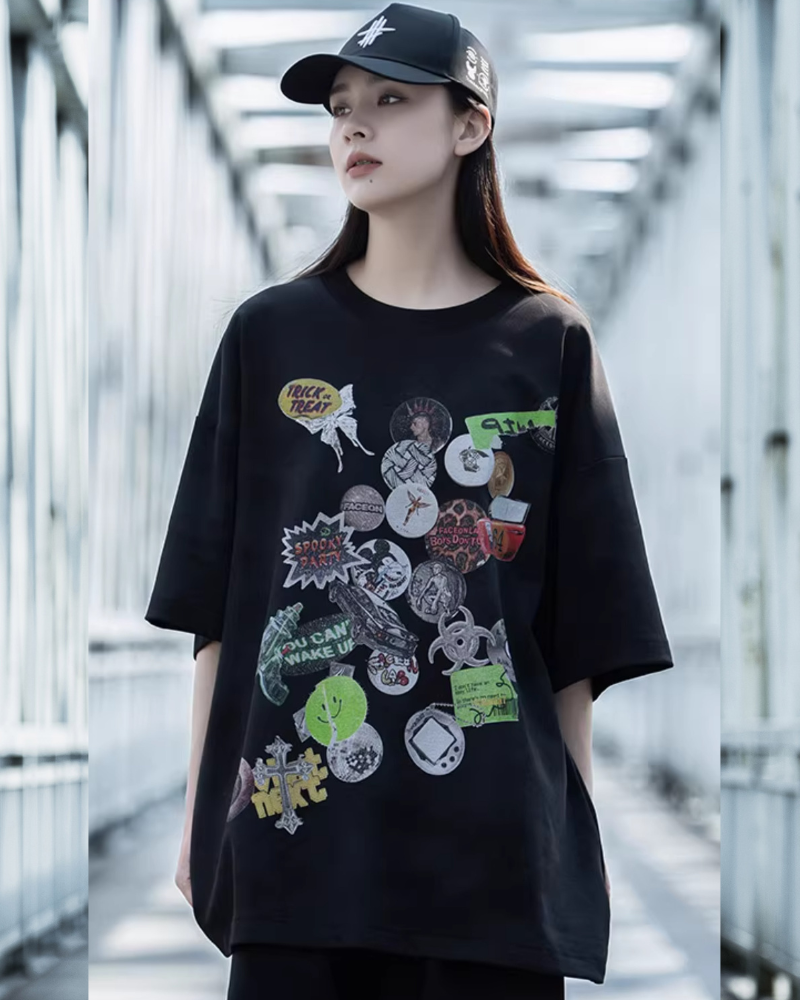 T-shirt Graffiti Vibes Urbaines -  streetwear - T-shirt Graffiti Vibes Urbaines au style décontracté