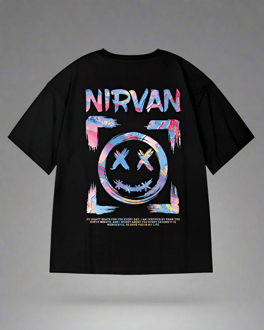 T-shirt Graphique Ambiance Joyeuse - t-shirt graphique - T-shirt Graphique Oversize avec Smiley