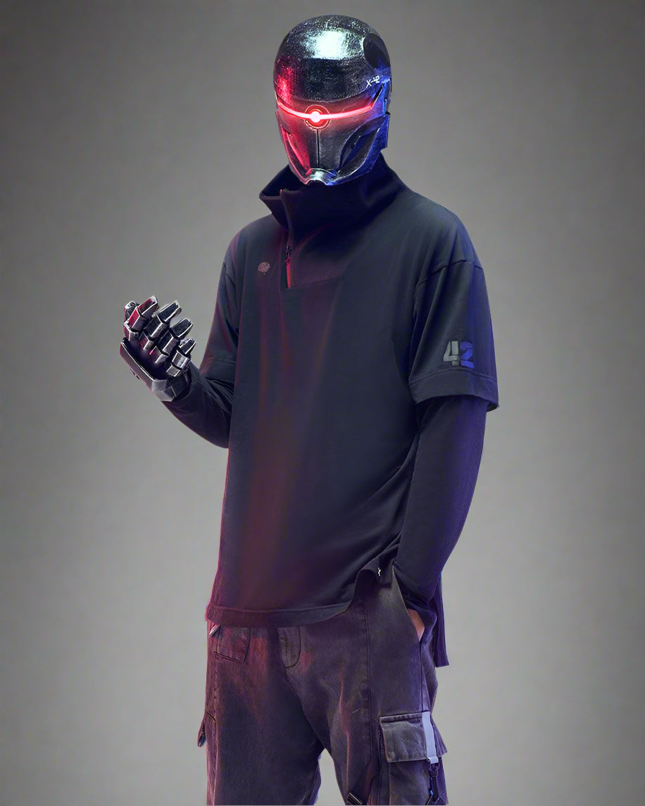 T-shirt Guerrier de Fer Futuriste - style futuriste - T-shirt Guerrier de Fer Futuriste en violet confortable