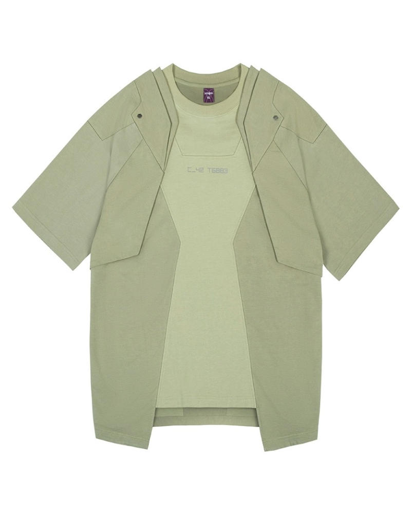 T-Shirt Mecha Cyberpunk -  mode sci-fi - T-Shirt Mecha Cyberpunk au style futuriste