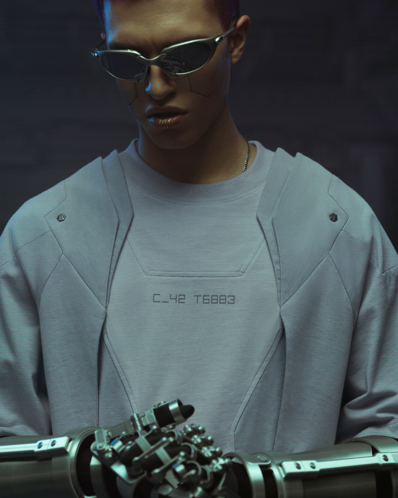 T-Shirt Mecha Cyberpunk - t-shirt - T-Shirt Mecha Cyberpunk au style futuriste