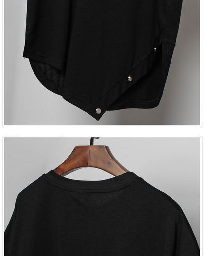 T-shirt à Ourlet Zippé Tendance -  confortable - T-shirt à Ourlet Zippé pour un Look Tendance