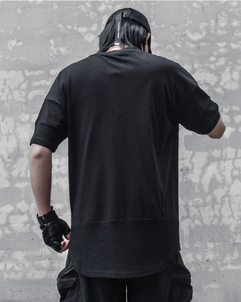 T-shirt à Ourlet Zippé Tendance -  confortable - T-shirt à Ourlet Zippé pour un Look Tendance