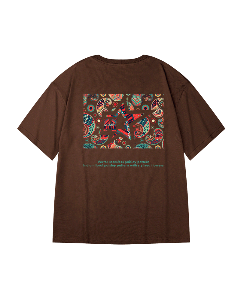 T-shirt Paisley Oversize Chic - confort longue durée - T-shirt Oversize Chic avec Design Graphique Unique