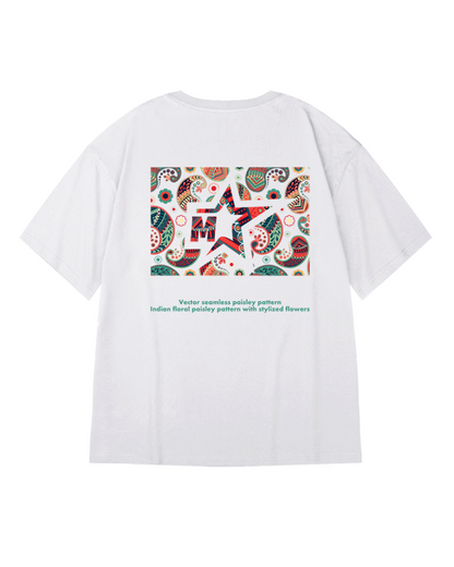 T-shirt Paisley Oversize Chic -  oversize - T-shirt Oversize Chic avec Design Graphique Unique