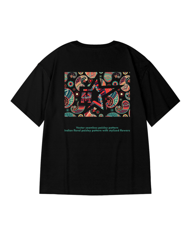 T-shirt Paisley Oversize Chic -  streetwear - T-shirt Oversize Chic avec Design Graphique Unique