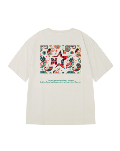 T-shirt Paisley Oversize Chic -  style moderne - T-shirt Oversize Chic avec Design Graphique Unique